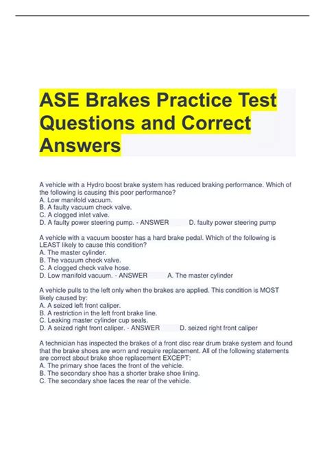 free ase p2 practice test